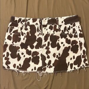 No Boundaries Cow Print Mini Skirt